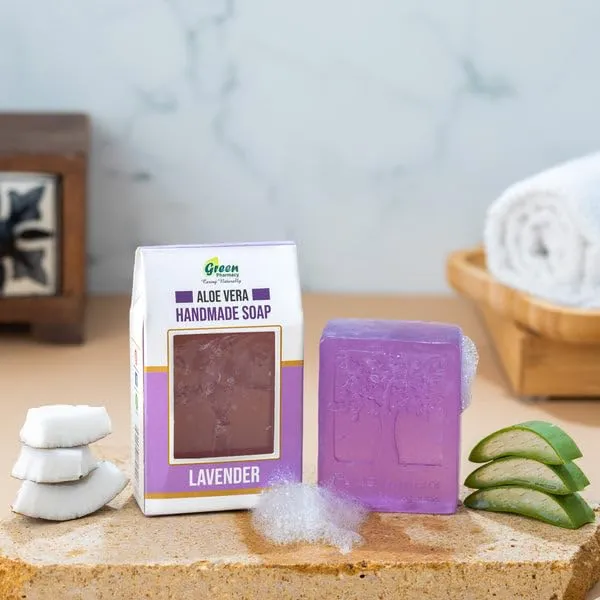 Aloe Vera Lavender Soap-(100 gm)-Green Pharmacy