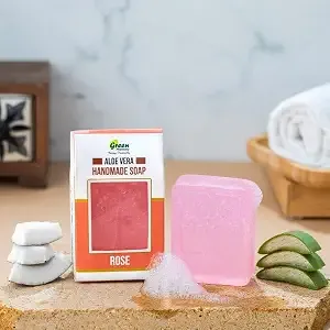 Aloe Vera Rose Soap -(100 gm)-Green Pharmacy
